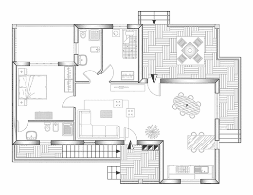 Piantina di esempio casa ristrutturazione di 100 mq